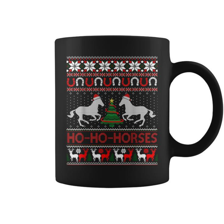Ho Horses Xmas Ugly Christmas Sweater Equestrian Coffee Mug