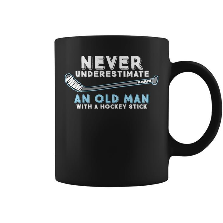 Hockey Grandpa Never Underestimate An Old Man With A Stick Coffee Mug