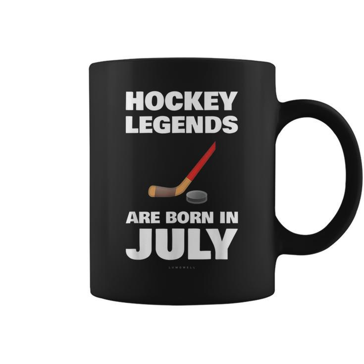 Hockey Legends Are Born In July Funny Hockey Hockey Funny Gifts Coffee Mug