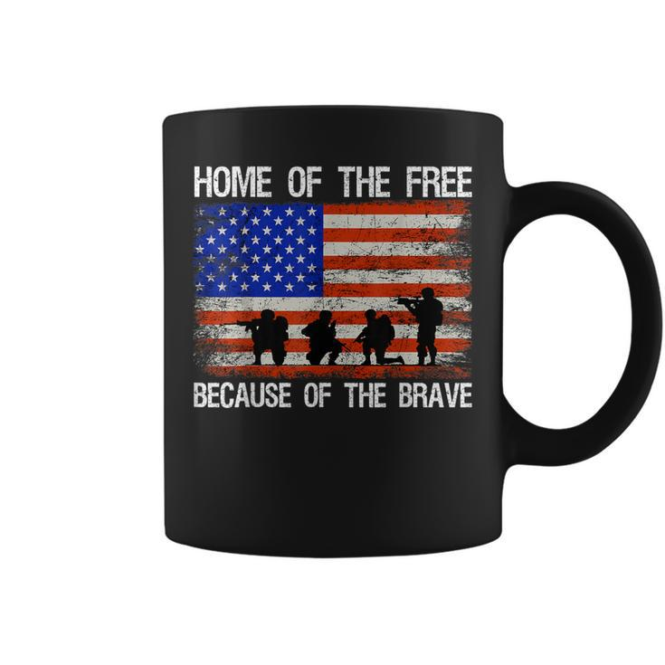 Home Of The Free Because Of The Brave Veteran American Flag  Coffee Mug