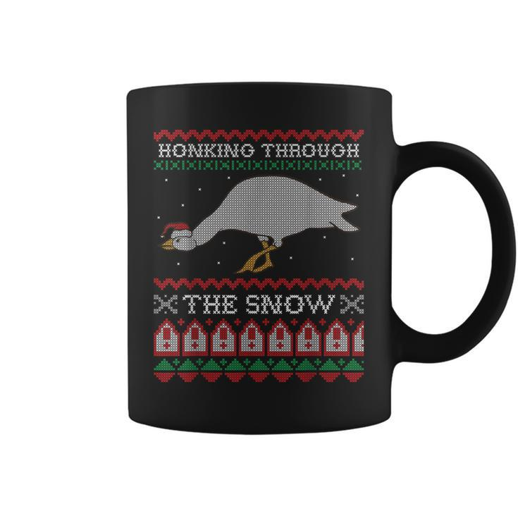 Honking Through The Snow Goose Ugly Christmas Sweater Honk Coffee Mug