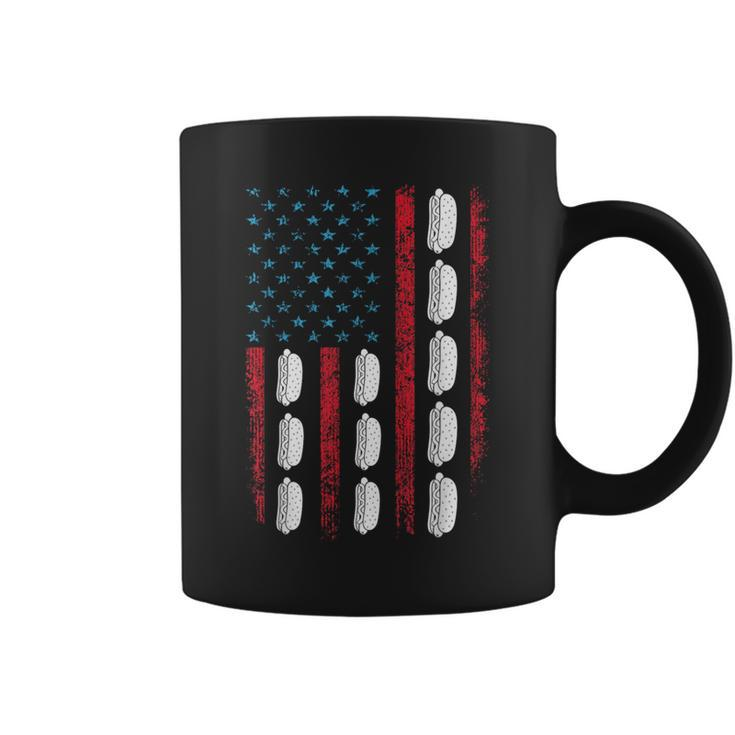 Hot Dog American Flag July 4Th Patriotic Summer Bbq Funny  Patriotic Funny Gifts Coffee Mug