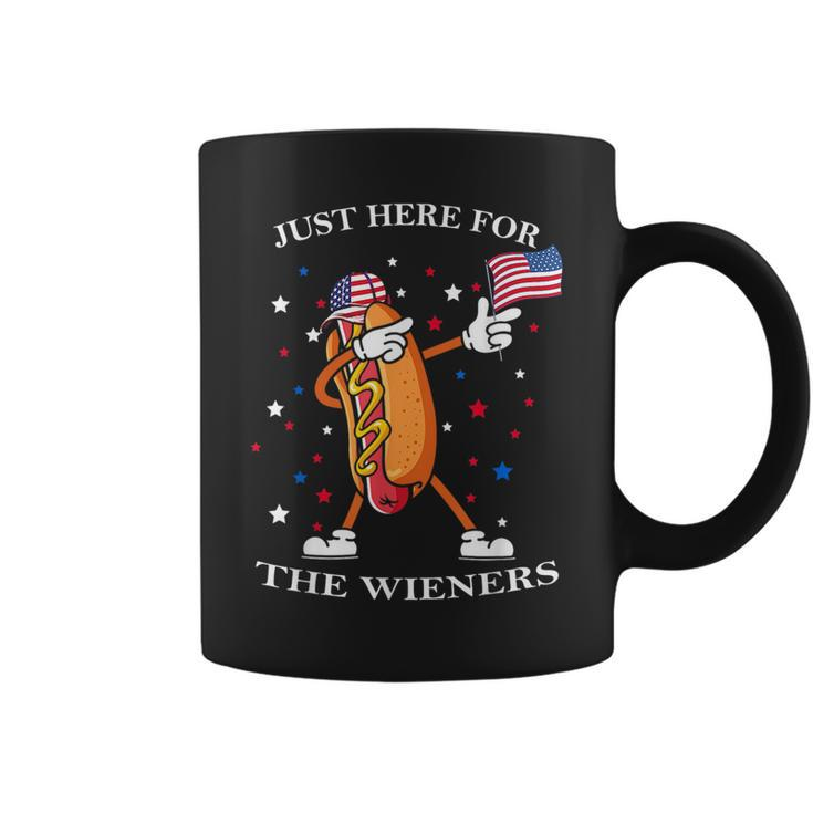 Hot Dog Im Just Here For The Wieners Funny Fourth Of July Coffee Mug