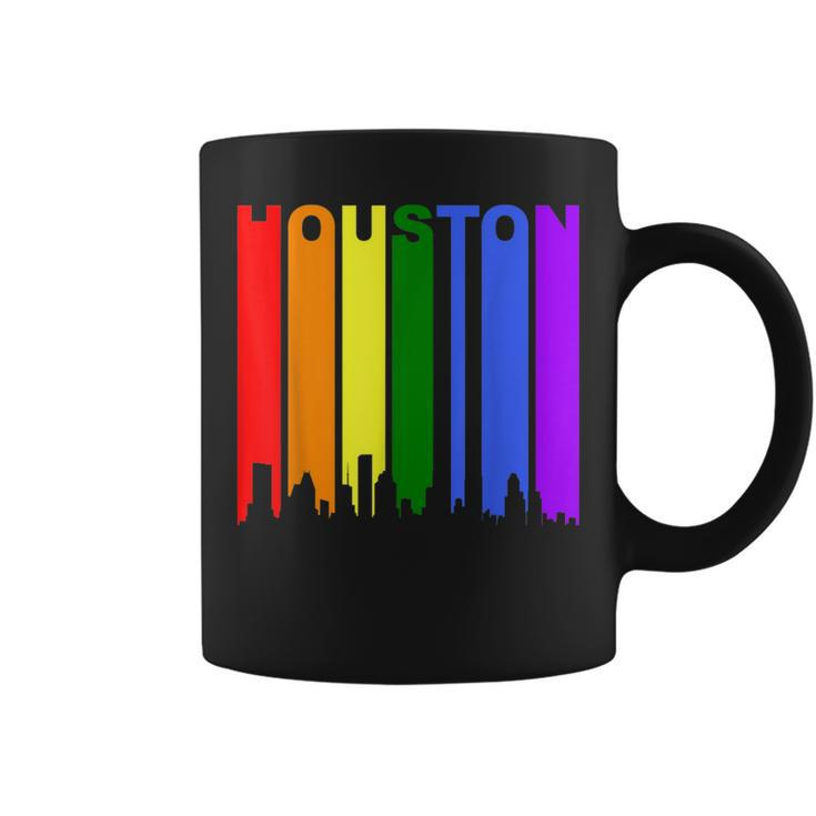 Houston Texas Downtown Rainbow Skyline Lgbt Gay Pride  Coffee Mug