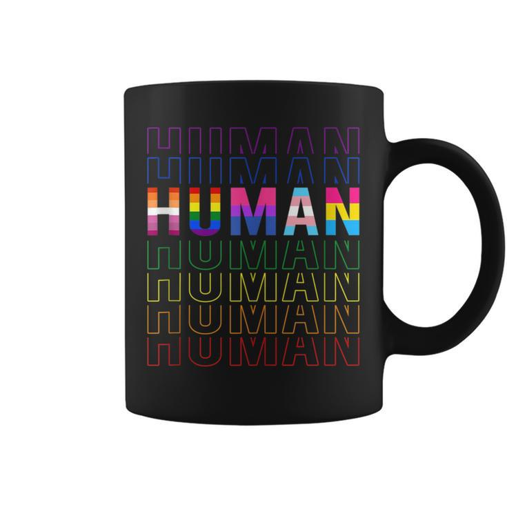 Human Lgbt Month Gay Pride Rainbow Transgender Lesbian  Coffee Mug