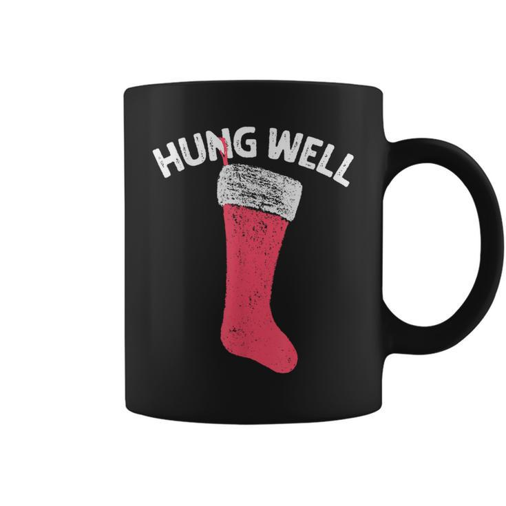 Hung Well Raunchy Christmas Dirty Christmas Party Joke Coffee Mug