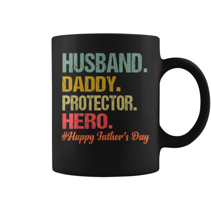 Husband Daddy Protector Hero Happy Fathers Day Dad Gift For Mens Coffee Mug