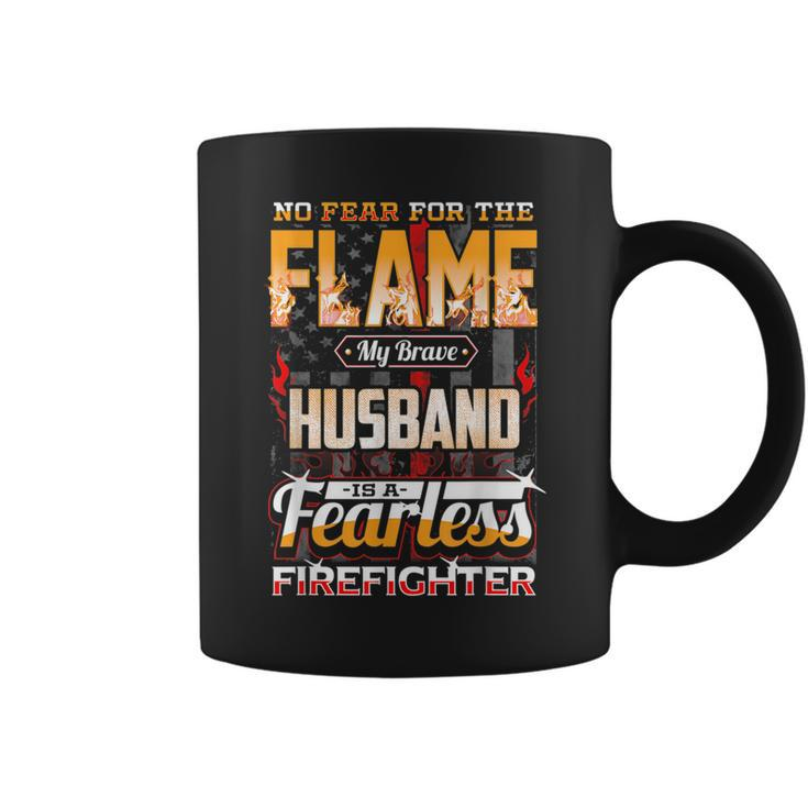 Husband Firefighter American Flag Fire Fighting Wife Pride  Coffee Mug