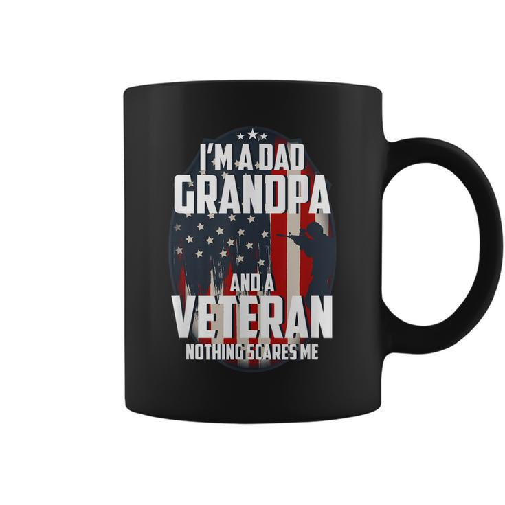 I Am A Dad Grandpa And A Veteran Nothing Scares Me Usa Gift  Coffee Mug