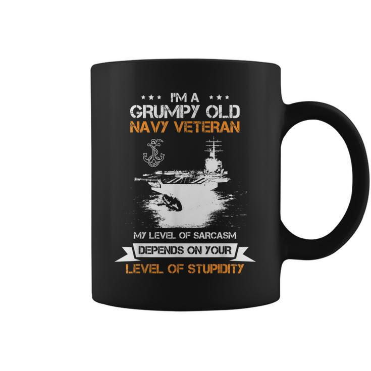 I Am A Grumpy Old Marine Veteran Sarcasm Memorial Gift  Gift For Mens Coffee Mug