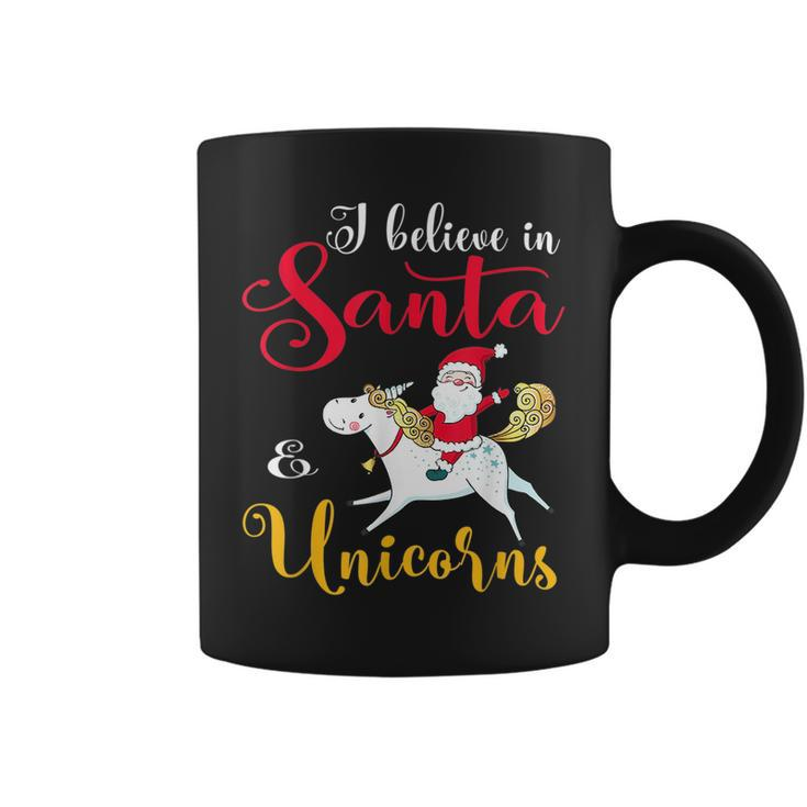 I Believe Santa And Unicorn Funny  Gift Christmas  Unicorn Funny Gifts Coffee Mug
