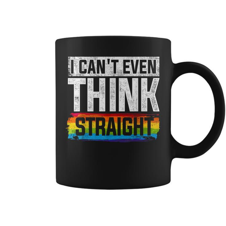 I Cant Even Think Straight Rainbow Lgbt Lgbtq Gay Pride  Coffee Mug