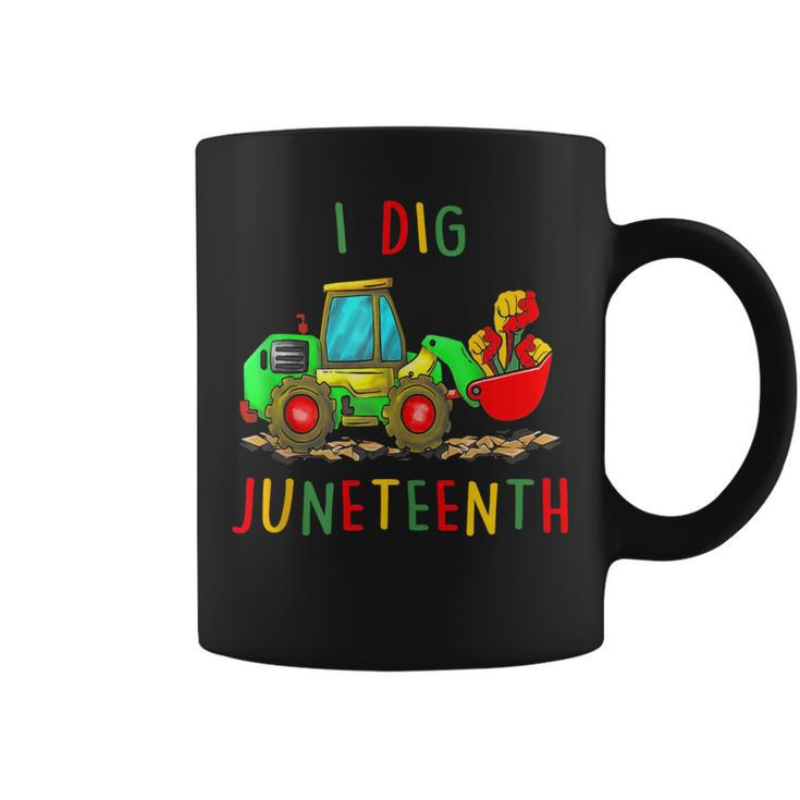 I Dig Junenth Fists Tractor Melanin Black Toddler Boys  Coffee Mug