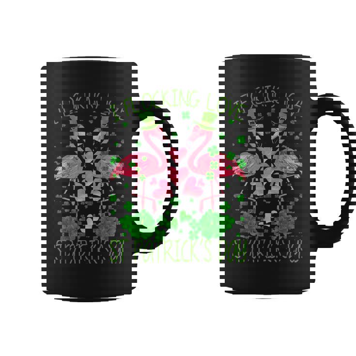 I Flocking Love Flamingo St Patricks Day Flamingo Paddys  Coffee Mug