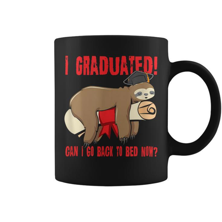 I Graduated Can I Go Back To Bed Now  Funny Red  Coffee Mug