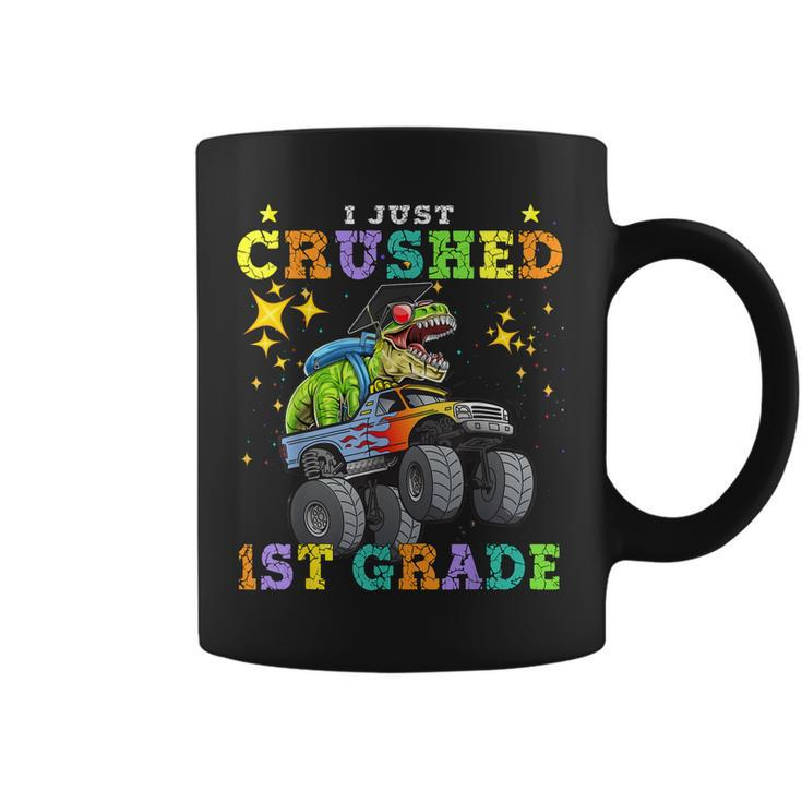 I Just Crush 1St Grade Dinosaur Rex Monster Truck Graduation Coffee Mug