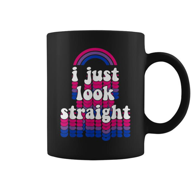 I Just Look Straight Bisexual Rainbow Bisexual Pride Love  Coffee Mug