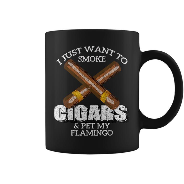 I Just Want To Smoke Cigars And Pet My Flamingo Flamingos Cigars Women  T-shirt