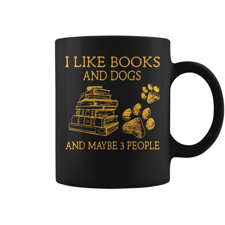 I Like Books And Dogs And Maybe 3 People Vintage Coffee Mug