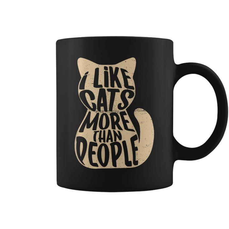 I Like Cats More Than People Funny Cat Lover  Coffee Mug