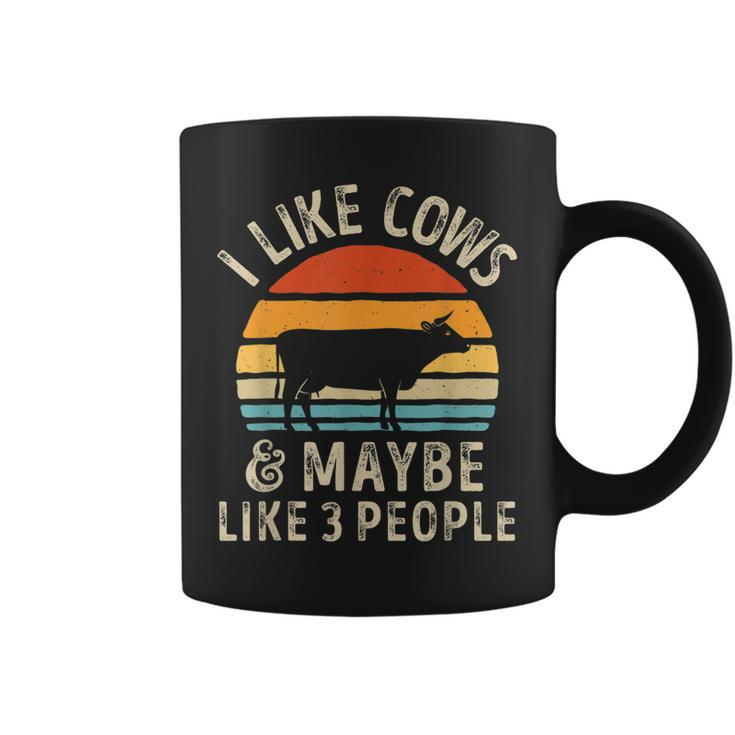 I Like Cows And Maybe Like 3 People Cow Farm Farmer Retro  Coffee Mug