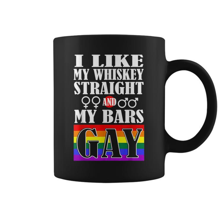 I Like My Whiskey Straight My Bars Gay Pride Lgbtq  Coffee Mug