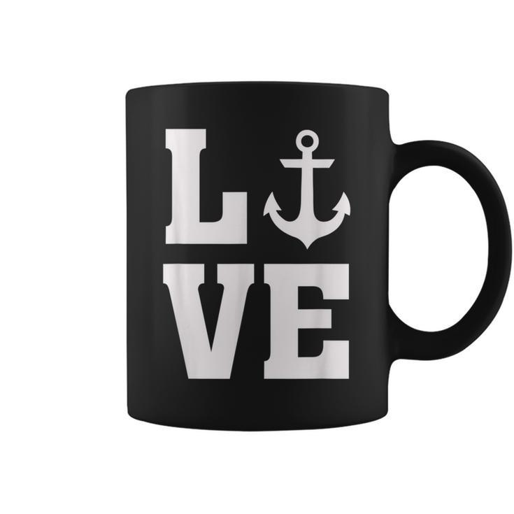 I Love Anchors - Anchor Nautical Boat Beach Ocean Lover  Coffee Mug