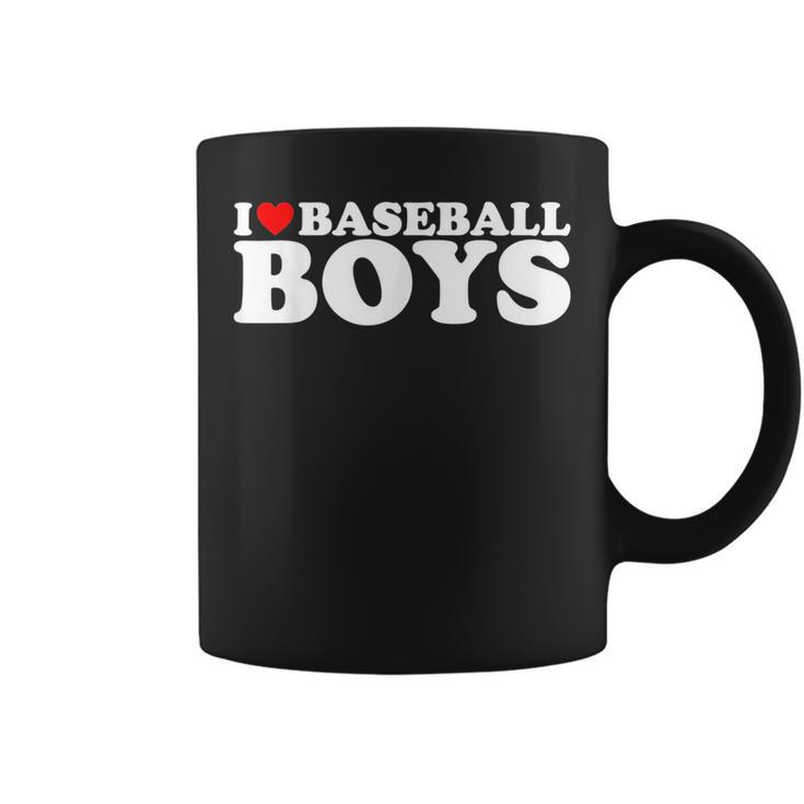 I Love Baseball Boys I Heart Baseball Boys Funny Red Heart  Coffee Mug