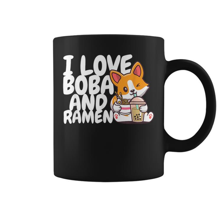 I Love Boba For Milk Tea Lover And Ramen For Food Lover Gift  Coffee Mug
