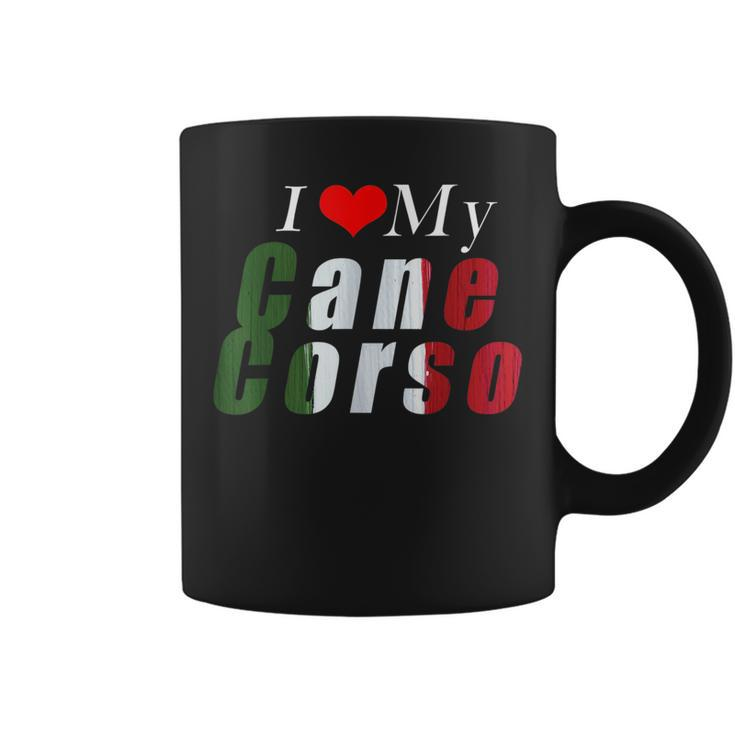 I Love My Cane Corso  Mastiff  Italian Flag Colors Coffee Mug