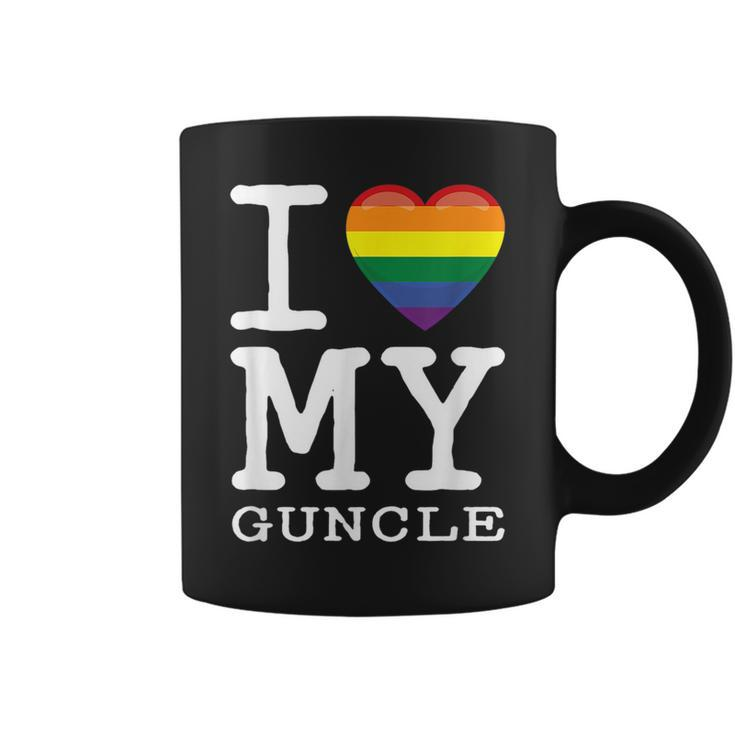 I Love My Guncle Gay Homosexual Rainbow Heart Uncle Nephew  Coffee Mug