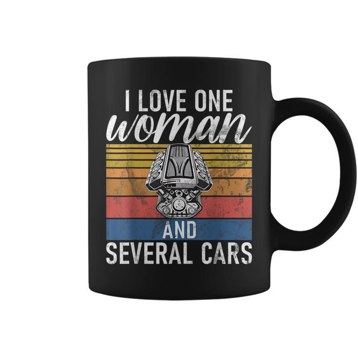 I Love One Woman And Several Cars Muscle Car Cars Funny Gifts Coffee Mug