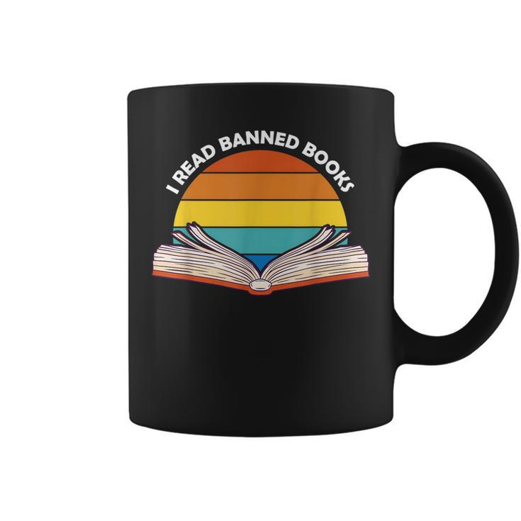 I Read Banned Books Reading Teach Literature Lovers Retro Reading Funny Designs Funny Gifts Coffee Mug