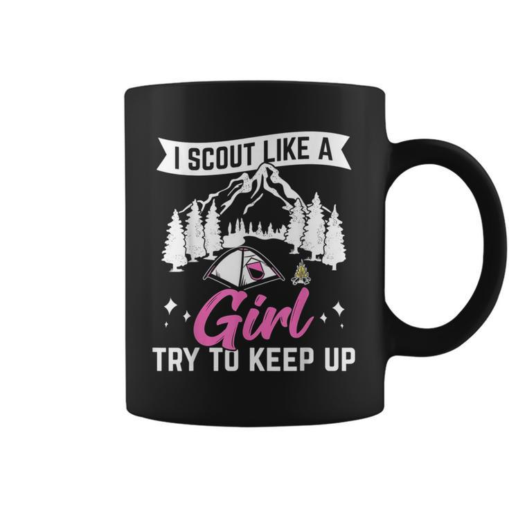 I Scout Like A Girl Try To Keep Up Scouting Scout Funny Gift  Coffee Mug
