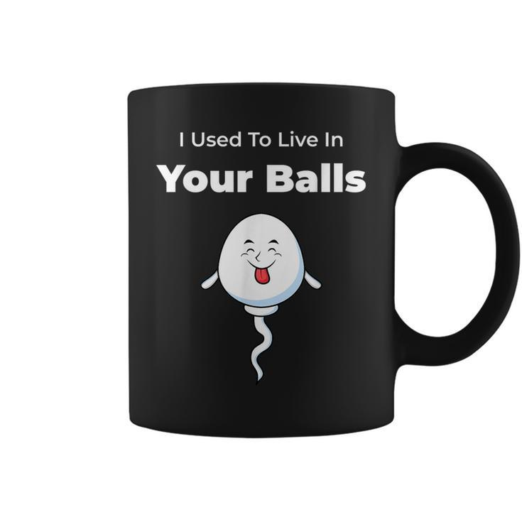 I Used To Live In Your Balls Funny Silly Fathers Day Coffee Mug
