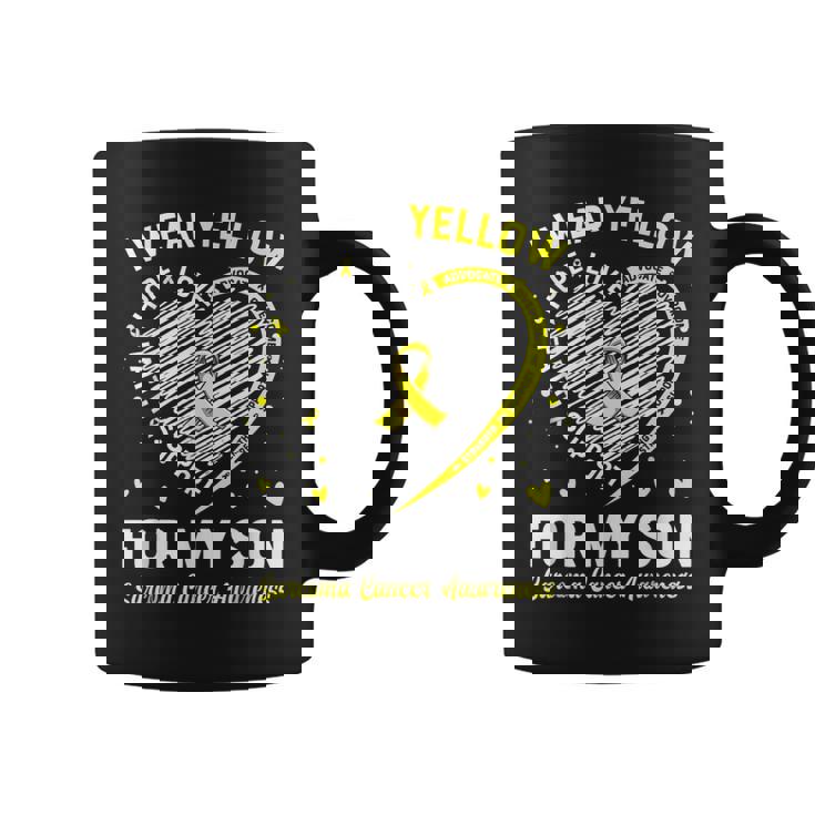 I Wear Yellow For My Son Sarcoma Cancer Awareness Coffee Mug
