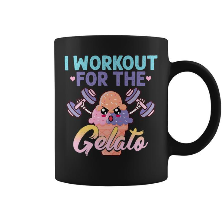 I Workout For The Gelato Shirt Funny Workout Fitness Coffee Mug