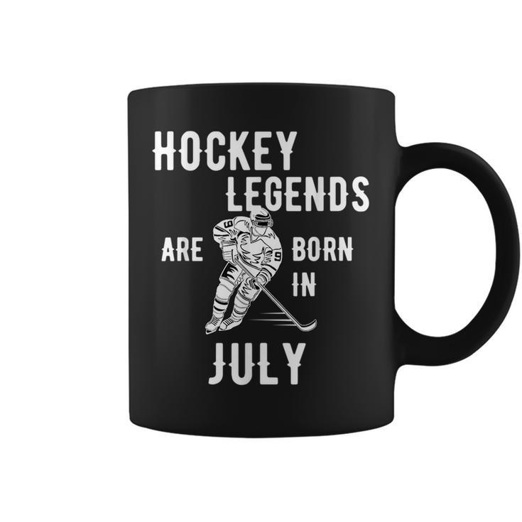Ice Hockey Legends Are Born In July Birthday Hockey Funny Gifts Coffee Mug