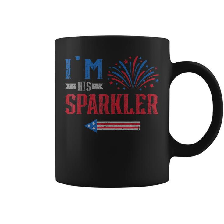 Im His Sparkler Fireworks Usa Flag Couples 4Th Of July Usa Funny Gifts Coffee Mug