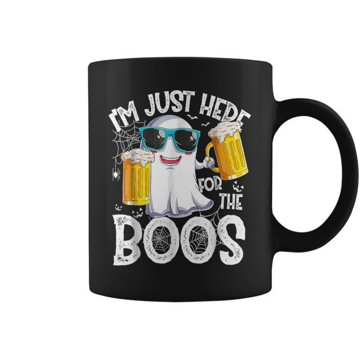 I'm Just Here For The Boos Ghost Drinking Halloween Beer Coffee Mug
