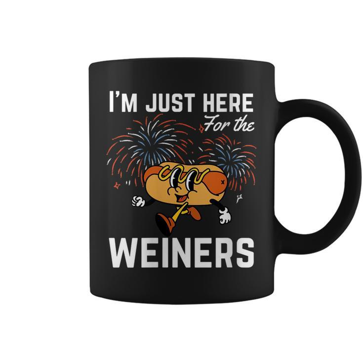 Im Just Here For The Weiners Funny 4Th Of July Patriotic Gift For Womens Coffee Mug
