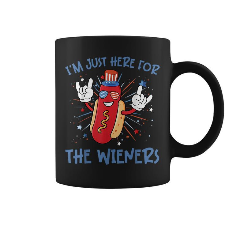 Im Just Here For The Wieners Hot Dog Cartoon 4Th Of July  Coffee Mug