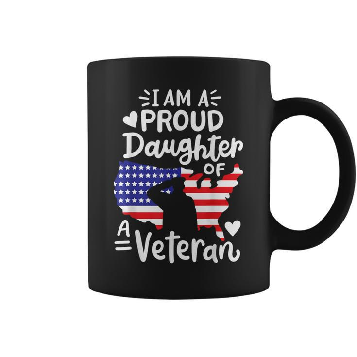 I'm A Proud Daughter Of A Veteran Father's Day Girls Coffee Mug