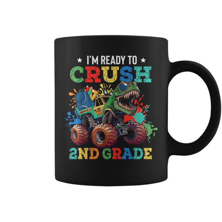 Im Ready Crush 2Nd Grade Dinosaur Truck Back To School Boys Dinosaur Funny Gifts Coffee Mug