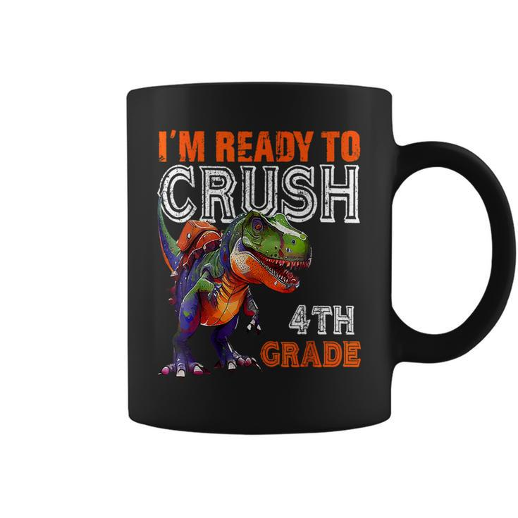 I'm Ready To Crush 4Th Grade Dinosaur Back To School Boys Coffee Mug