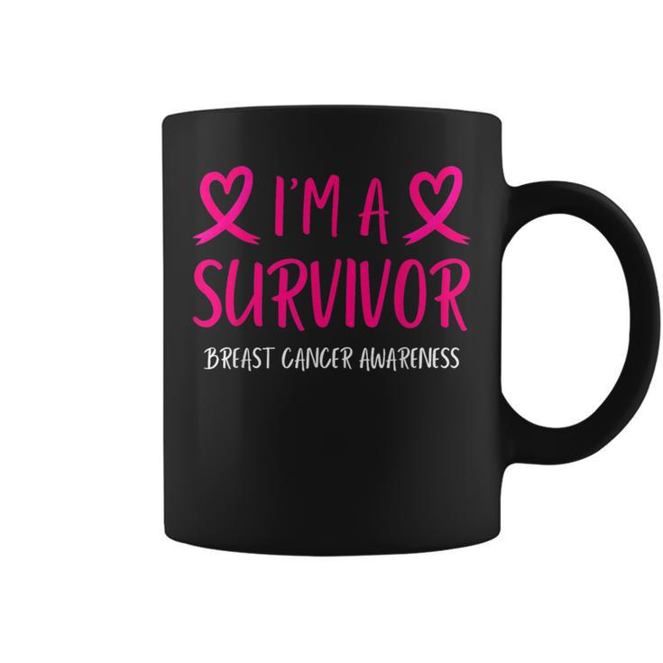 I'm A Survivor Breast Cancer Awareness Month Ribbon Coffee Mug
