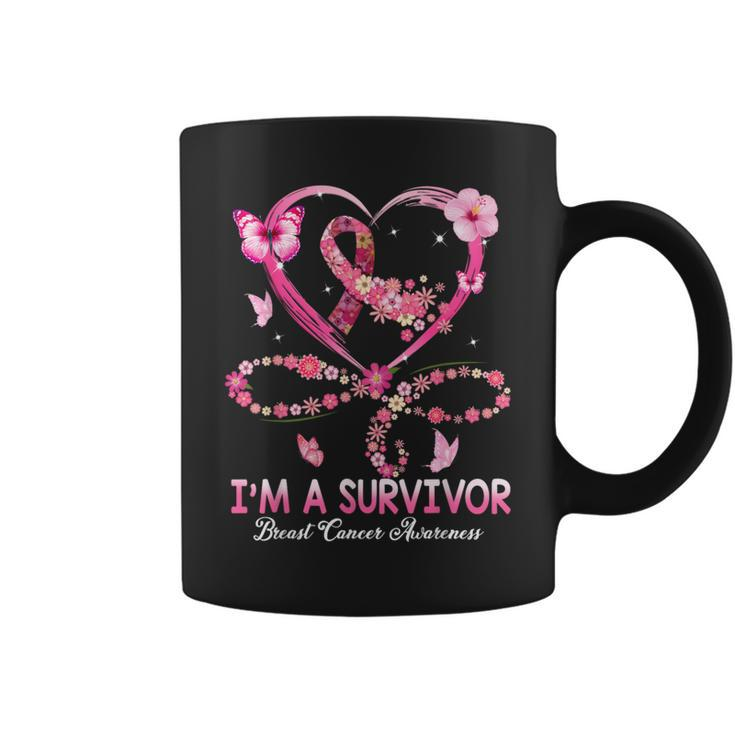 I'm A Survivor Breast Cancer Awareness Pink Ribbon Flower Coffee Mug