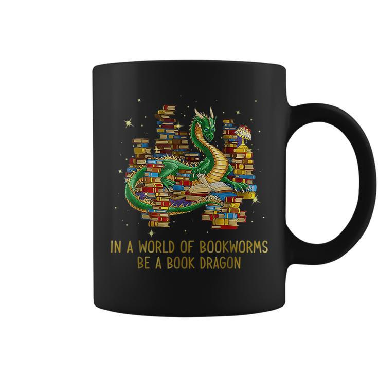 In A World Of Bookworms Be A Book Dragon Coffee Mug