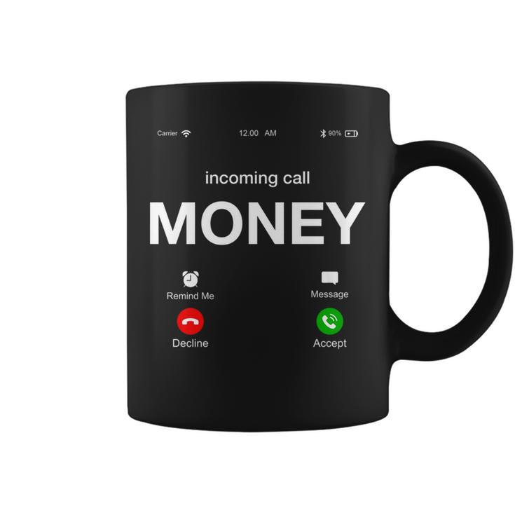 Incoming Call Money Is Calling Illustration Graphic Designs   Coffee Mug