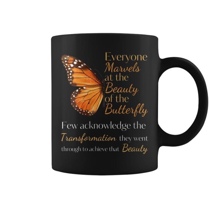 Inspirational Butterfly Transformation Quote Coffee Mug